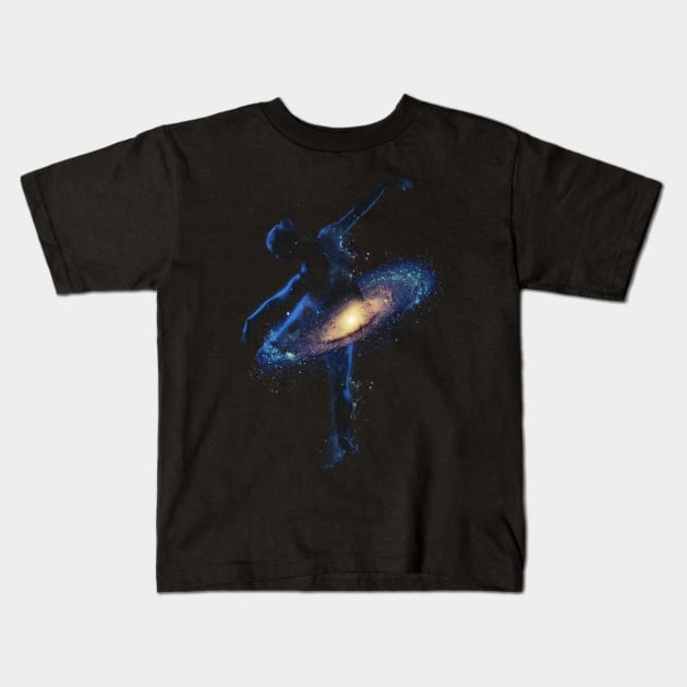 Cosmic Dance Kids T-Shirt by astronaut